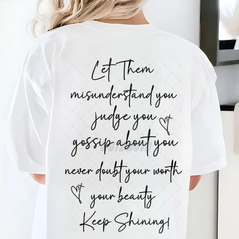 EtherealBe Let Them graphic t shirt for women with empowering message on the back