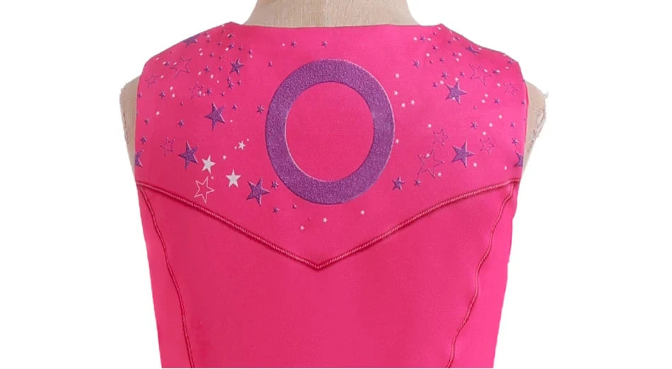 EtherealBe pink cowgirl cosplay set for kids sleeveless hot pink vest with star and circle back applique