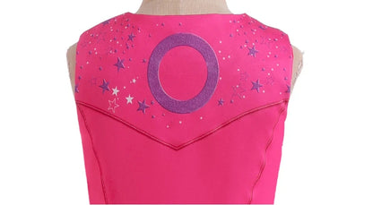 EtherealBe pink cowgirl cosplay set for kids sleeveless hot pink vest with star and circle back applique