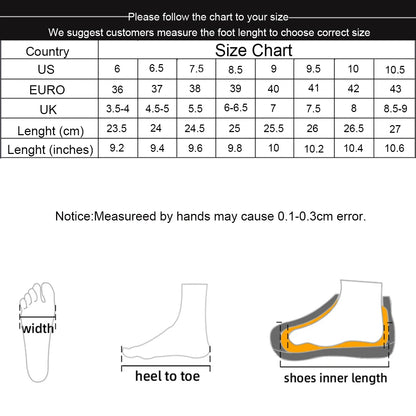 EtherealBe size chart for Fashionable shoes and bag set showing US EURO UK sizes and foot length and width diagrams