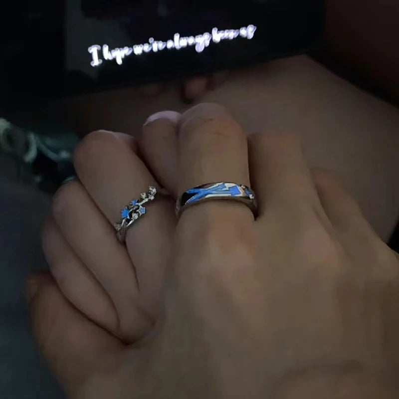 EtherealBe luminous star adjustable finger ring shown on hand for stylish jewelry lovers