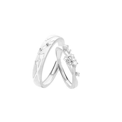 EtherealBe luminous star adjustable finger ring set with sparkling accents for a stylish look