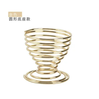 Gold Spiral Makeup Sponge Holder for Organized Beauty Tools and Easy Access