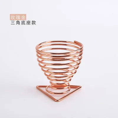 EtherealBe Rose Gold Makeup Sponge Holder with Elegant Spiral Design for Organizing Beauty Tools