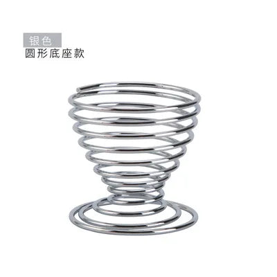 EtherealBe chrome makeup sponge holder with spiral design for organized makeup storage