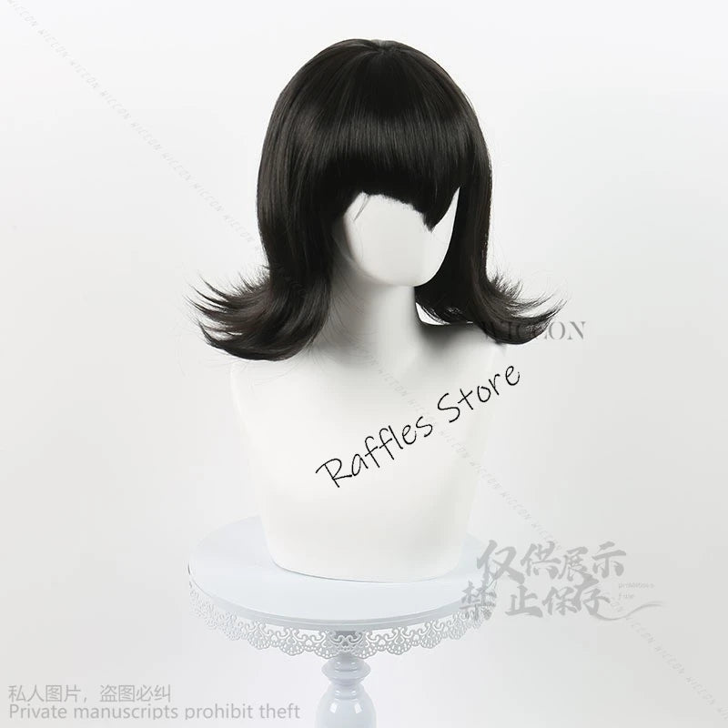 Black wig with layered bangs perfect for Mavis Dracula cosplay costume for women