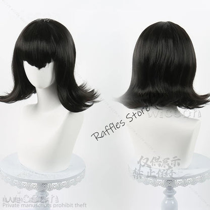 Mavis Dracula cosplay costume for women featuring a stylish black wig with a short bob cut