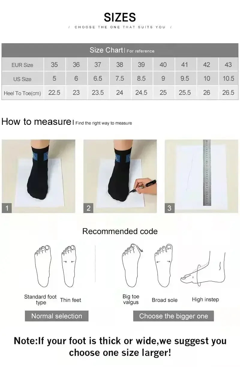 Size chart for EtherealBe mid heel pointed toe slingback shoes with measuring instructions