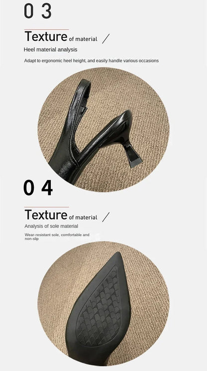 EtherealBe mid heel pointed toe slingback shoes with durable sole and stylish design for various occasions
