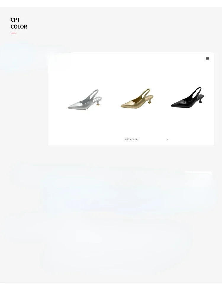 EtherealBe mid heel pointed toe slingback shoes in silver, gold, and black for stylish occasions