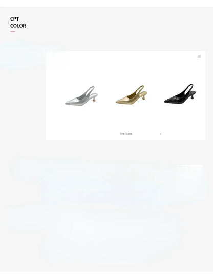 EtherealBe mid heel pointed toe slingback shoes in silver, gold, and black for stylish occasions
