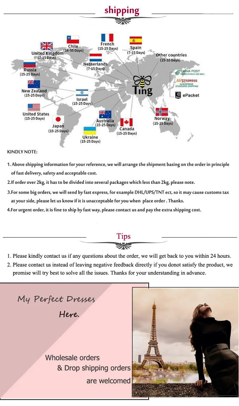 Shipping information for EtherealBe with global map and tips for order processing and inquiries
