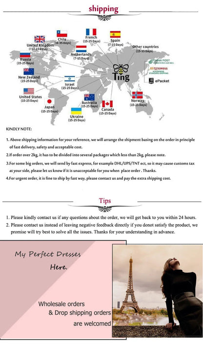 Shipping information for EtherealBe with global map and tips for order processing and inquiries