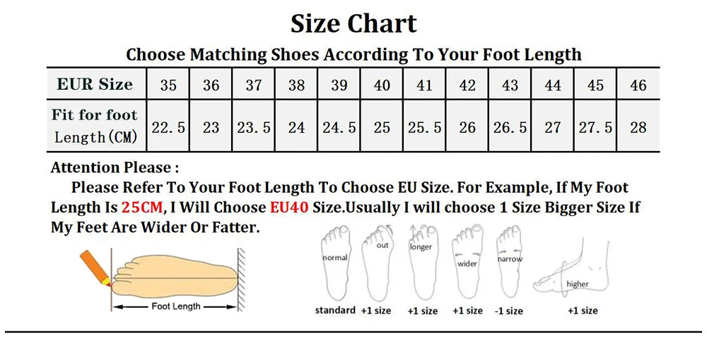 Size chart for EtherealBe narrow band buckle strapped high heel stilettos for accurate shoe fitting