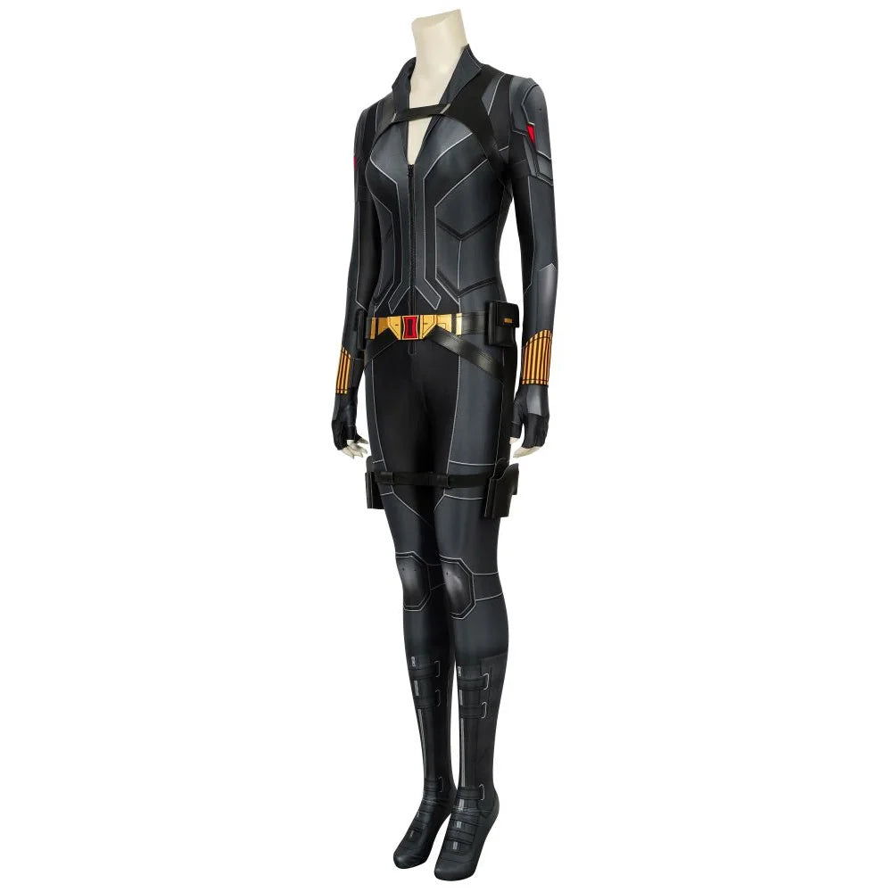 EtherealBe Natasha Widow cosplay costume featuring sleek black design and gold accents for fans of the character