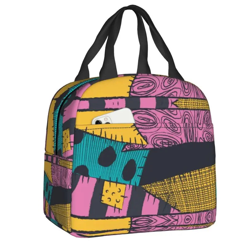 EtherealBe Nightmare Before Christmas Halloween lunch bag with colorful graphic design and handles