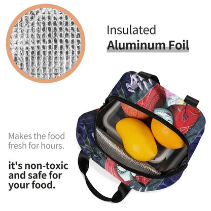 EtherealBe Nightmare Before Christmas Halloween lunch bag with insulated foil lining for food freshness