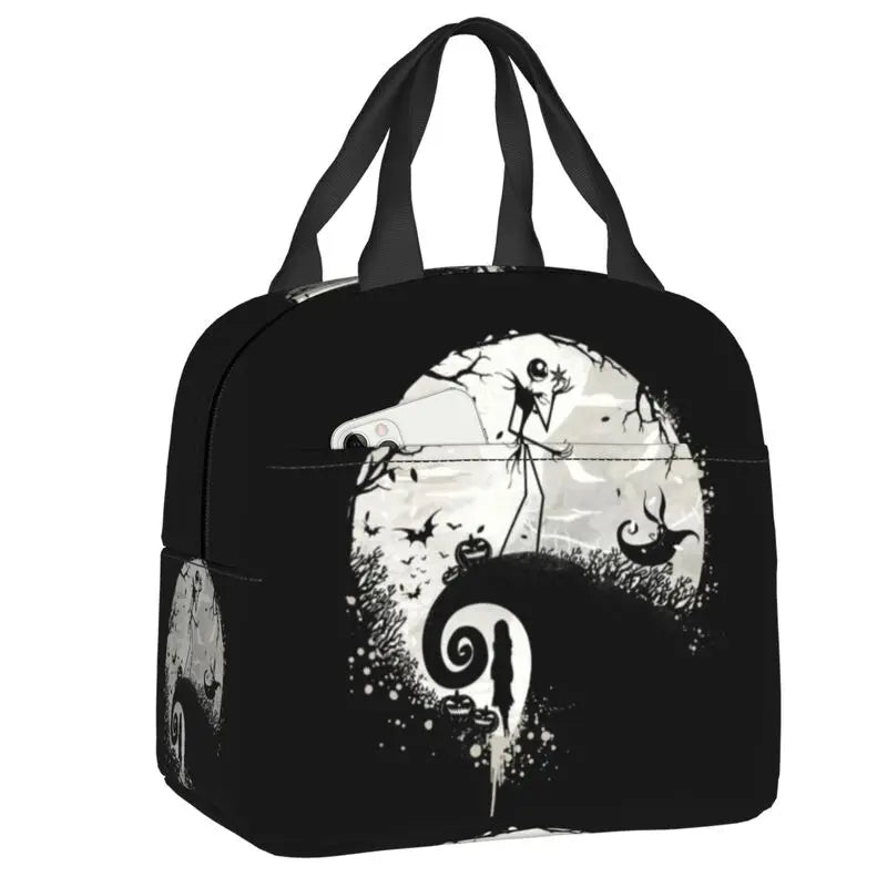 EtherealBe Nightmare Before Christmas Halloween lunch bag featuring Jack Skellington design and spooky motifs