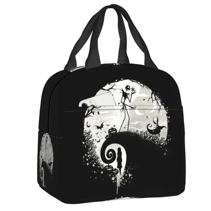 EtherealBe Nightmare Before Christmas Halloween lunch bag featuring Jack Skellington design and spooky motifs
