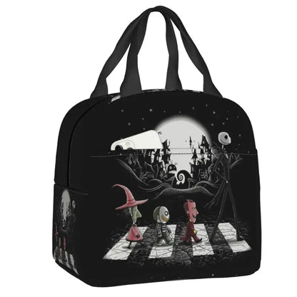 EtherealBe Nightmare Before Christmas Halloween lunch bag featuring Jack Skellington and friends in a spooky design