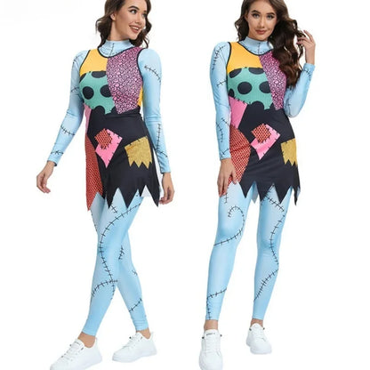 EtherealBe Nightmare Before Christmas Sadly cosplay costume featuring colorful patches and fitted design