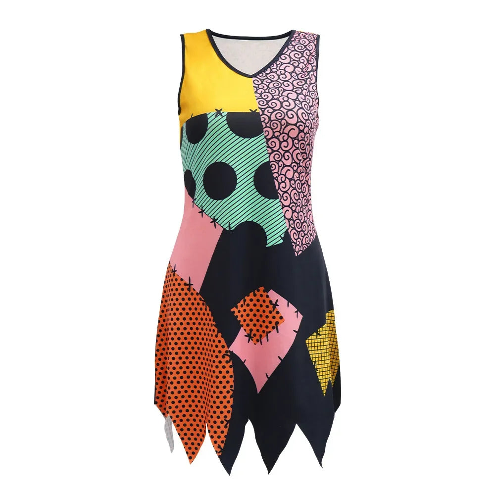 EtherealBe Nightmare Before Christmas Sadly cosplay costume in vibrant patchwork design