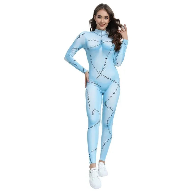 EtherealBe Nightmare Before Christmas Sadly cosplay costume in light blue with stitch pattern
