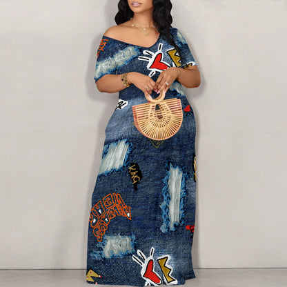 EtherealBe off shoulder printed maxi dress in colorful patterns for a stylish summer look