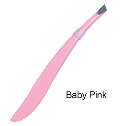 Colorful stainless steel lash clamps in baby pink designed for precise lash application