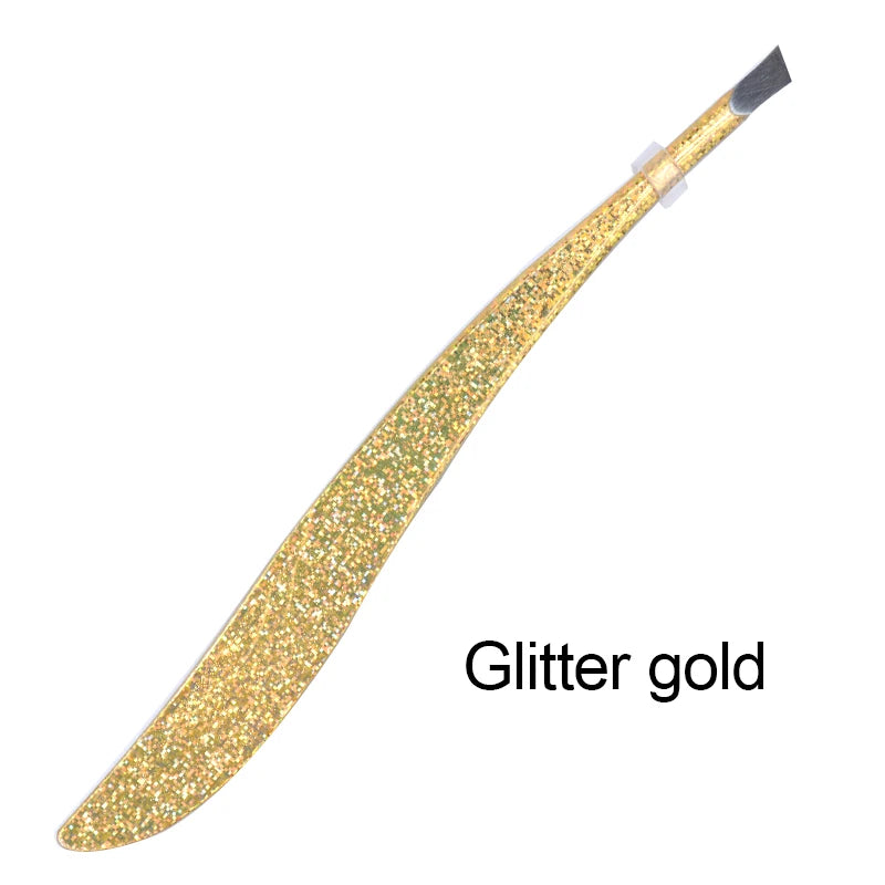 Colorful stainless steel lash clamps in glitter gold finish ideal for lash extensions