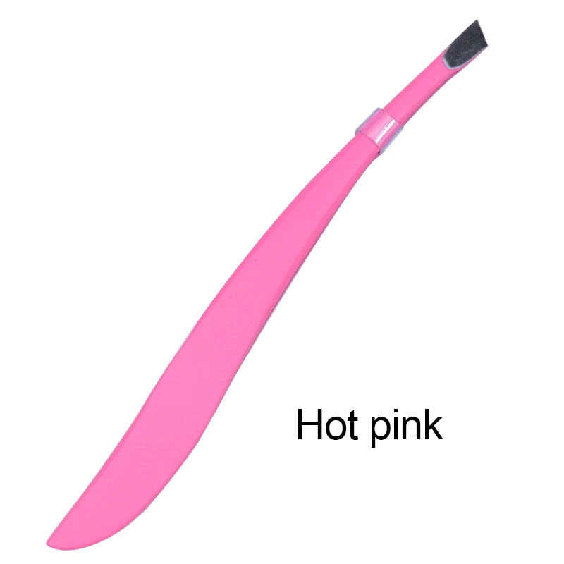 Hot pink stainless steel lash clamp from EtherealBe for precise lash application, colorful stainless steel lash clamps