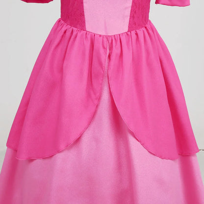 EtherealBe peach princess Halloween costume for kids with a pink dress design and flowing skirt