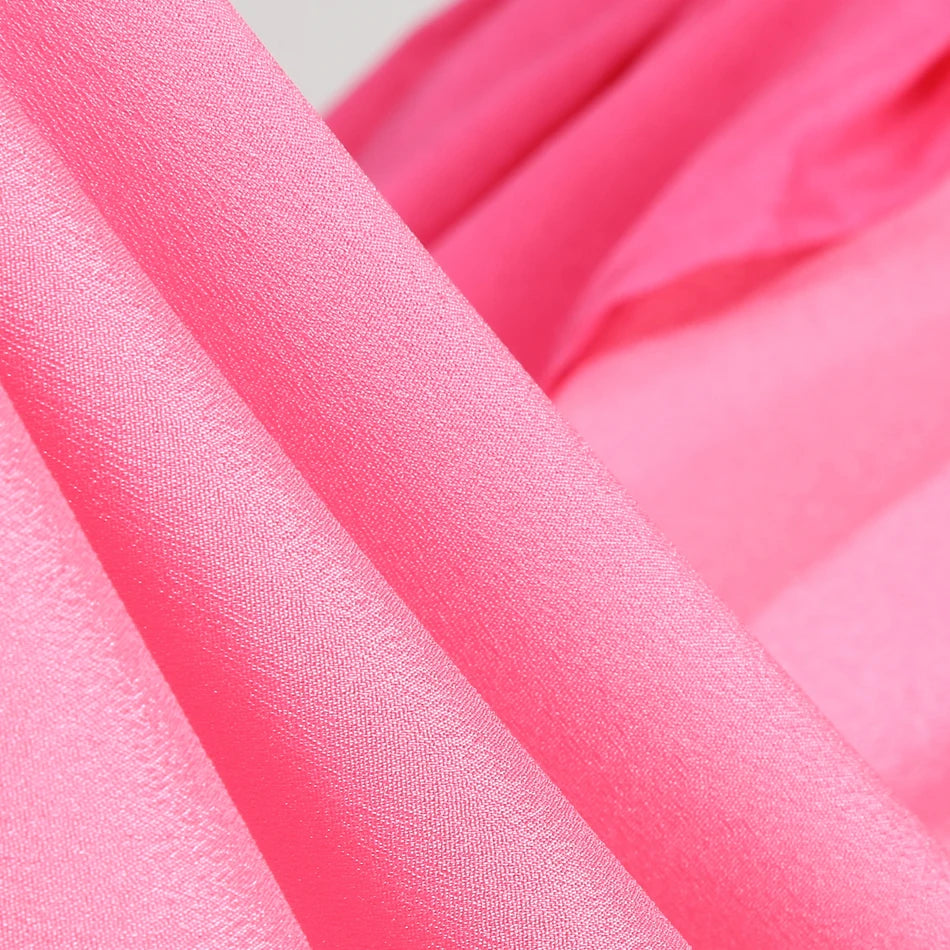 Close-up of soft pink fabric for peach princess Halloween costume for kids