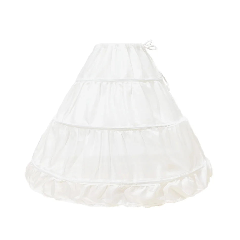 White tulle underskirt for enhanced volume with the peach princess Halloween costume for kids