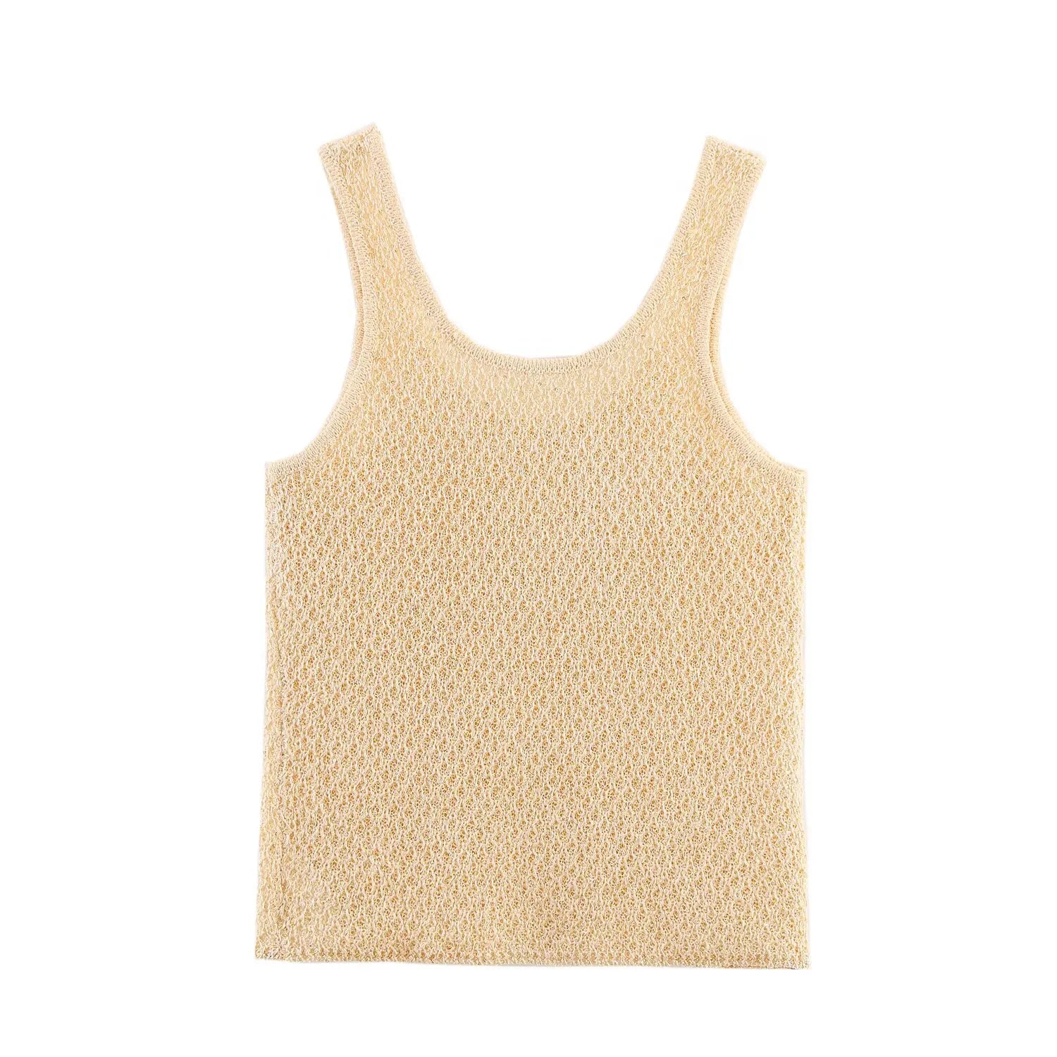 EtherealBe Pearl Embellished Knitted Vest for Women in soft yellow color with a stylish design