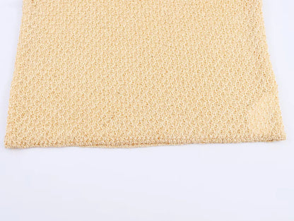 EtherealBe pearl embellished knitted vest for women in a soft, textured fabric