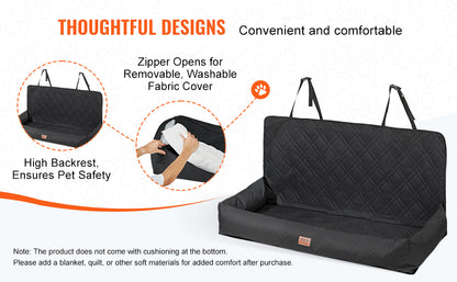 VEVOR Dog Car Seat Waterproof Dog Booster Seat Pet Car Seat with Clip-On Safety Leash PP Cotton Car Bed for Medium & Large Dog