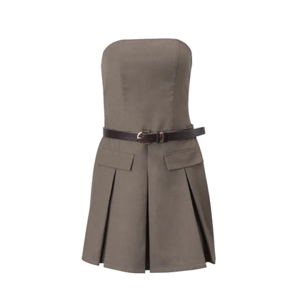 EtherealBe pleated skirt slim fit dress with a belted waist and stylish design for any occasion