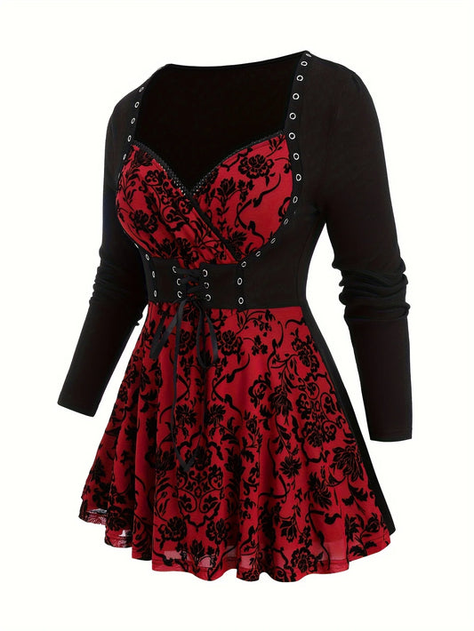 Halloween special plus size women's Gothic Halloween party dress blouse