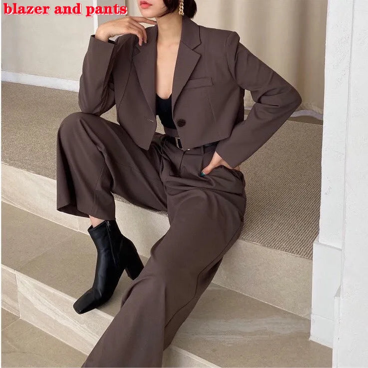 EtherealBe professional corporate attire for women including a stylish cropped blazer and tailored pants