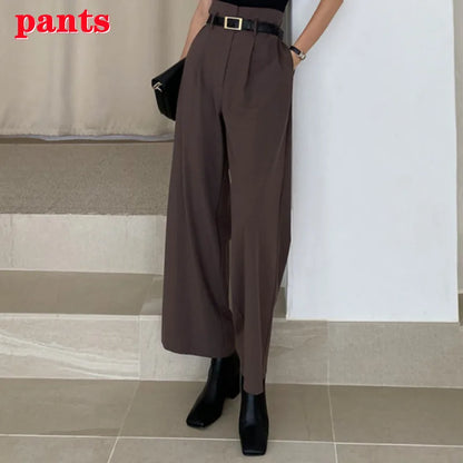 Chic brown wide-leg pants from EtherealBe, perfect for professional corporate attire for women