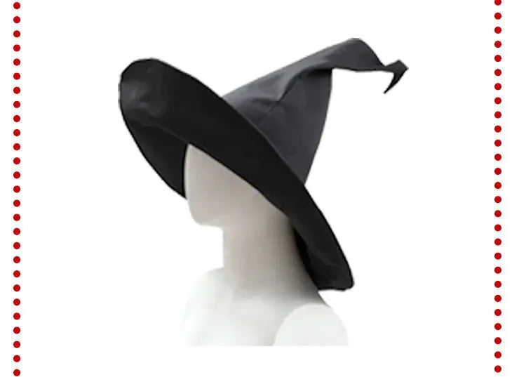 Black pointed hat for Professor McGonagall Hogwarts witchcraft costume, perfect for themed events.