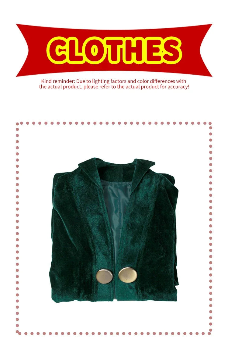 EtherealBe Professor McGonagall Hogwarts witchcraft costume in green velvet with two buttons