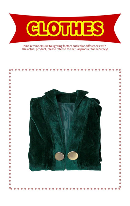 EtherealBe Professor McGonagall Hogwarts witchcraft costume in green velvet with two buttons