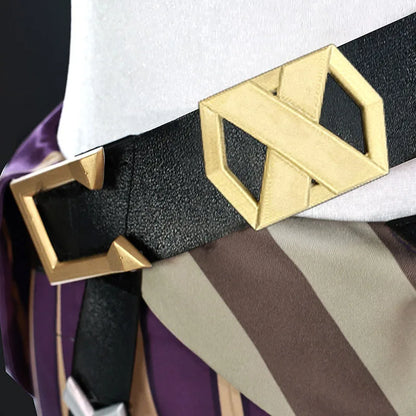 Close-up of the belt and details of the Arcane Jinx cosplay costume from EtherealBe