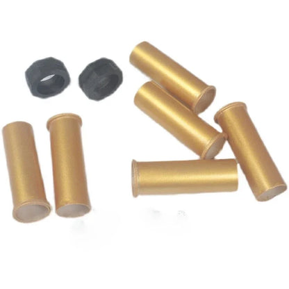 Arcane Jinx cosplay costume accessories including gold tubes and black connectors for enhanced detailing