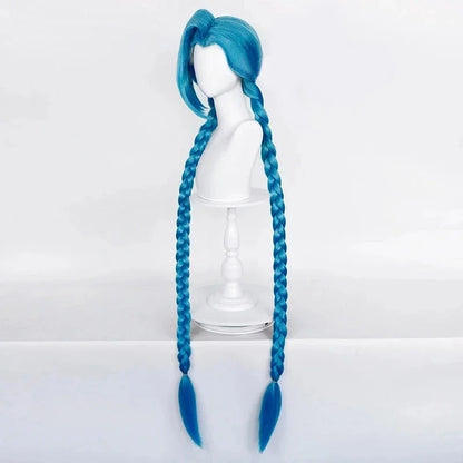EtherealBe Arcane Jinx cosplay costume wig with long braided blue hair for fans