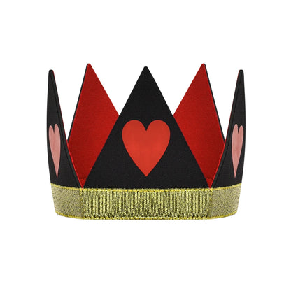 EtherealBe Queen of Hearts costume for women crown featuring black and red design with gold trim