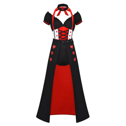 EtherealBe Queen of Hearts costume for women featuring a stylish dress with heart patterns and bold colors