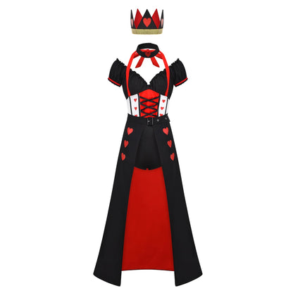 EtherealBe Queen of Hearts costume for women with royal crown and heart-patterned design